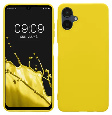 Produktbild von kwmobile Handyhülle für Samsung Galaxy A06 Hülle - TPU Case - Kabelloses Laden - Schutzhülle Cover in Strahlend Gelb