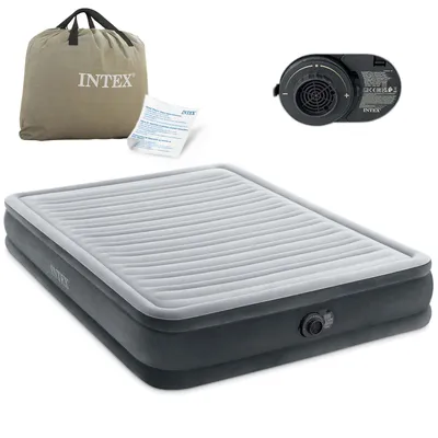 Obrázek produktu pro Intex 67770ND Nafukovací matrace s vestavěnou elektrickou pumpou 203×152×33 cm, šedá