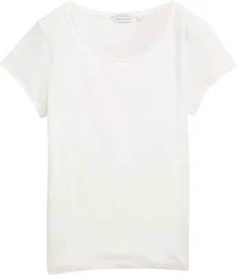Produktbild von Tom Tailor Slub Crew Neck Kurzarm-t-shirt Weiß M Frau Weiß M