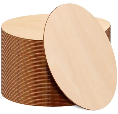 Immagine prodotto di 50 dischi di legno non trattato, diametro 20 cm, ideali per lavori manuali e decorazioni