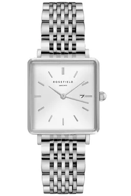 Produktbild von ROSEFIELD - Armbanduhr - UNI - QWSS-Q08 - THE BOXY WHITE SUNRAY STEEL SILVER