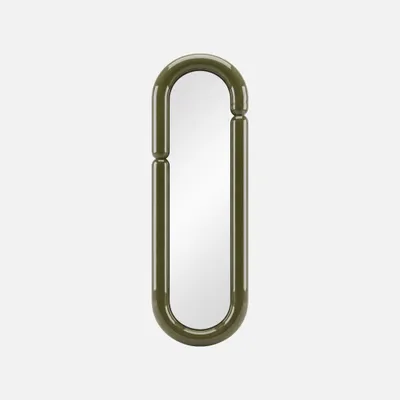 Produktbild von sweeek - Ovaler Spiegel mit glänzender Umrandung 160cm - Grün