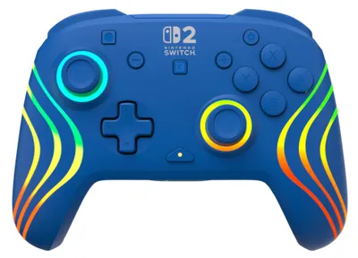 Produktbild von Turtle Beach Afterglow Wave Blau Kabelloser RGB-Gaming-Controller offiziell lizenziert für Nintendo Switch 2, Gamepad, Nintendo Switch, Nintendo Switch 2, Nintendo Switch Lite, Nintendo Switch OLED, Schaltfläche Zurück, D-Pad, Mehrfarbig, Kabellos, Bluetooth/USB