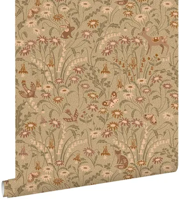 Productafbeelding van ESTAhome behang vintage bosdieren groen 50 x 900 cm
