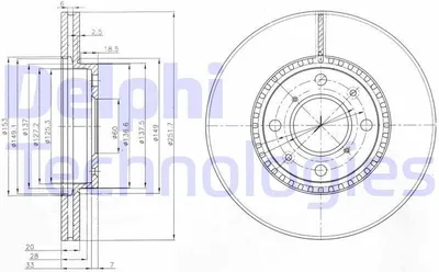 Produktbild von 2x DELPHI Bremsscheibe BG4049C für OPEL AGILA (B) (H08) für SUZUKI SPLASH 40mm