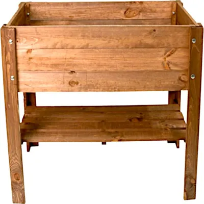 Image de Bac à plantes surélevé en bois brun 80,5x40x78,5cm Bac à plantes herbes aromatiques Bac à fleurs