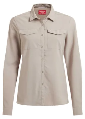 Imagen del producto de Craghoppers - Camisa "NosiLife Pro III" para mujer, manga larga, modelo CG2165 (talla 40 DE), color beige claro