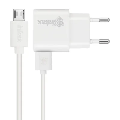 Immagine prodotto di Caricatore da parete + cavo di ricarica micro-USB per smartphone 1A Inkax - Bianco