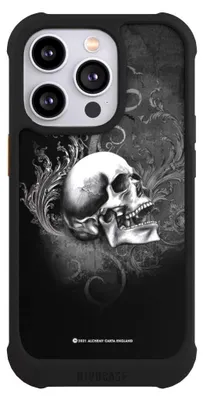 Produktbild von NIVOCASE Hülle für Apple iPhone 14 Pro  Stoßfeste Handyhülle NIVOmax Case Schwarz Gothic Schädel Totenköpfe