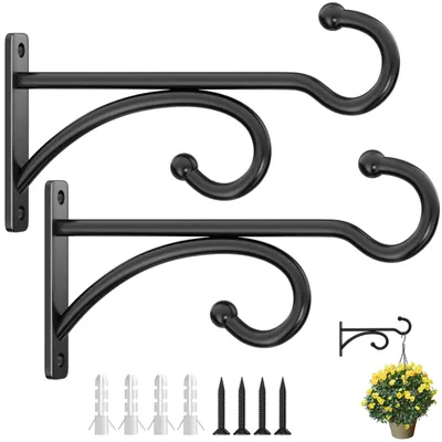 Immagine prodotto di Set di 2 ganci sospesi per piante, 15 cm, metallo, colore nero