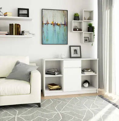 Produktbild von Akord Sideboard 1 Schublade 1 Tür Sonoma Eiche/Weiß 120X40X77 Cm