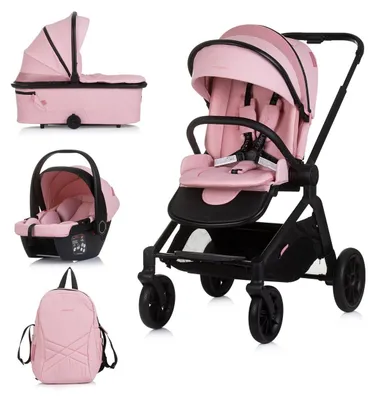 Produktbild von Chipolino Kombikinderwagen Magnum 3 in 1 Babywanne Sportsitz i-Size Babyschale rosa
