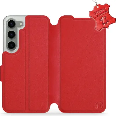 Produktbild von Echtleder Handyhülle für Galaxy S23, Mobiwear Leather, Rot