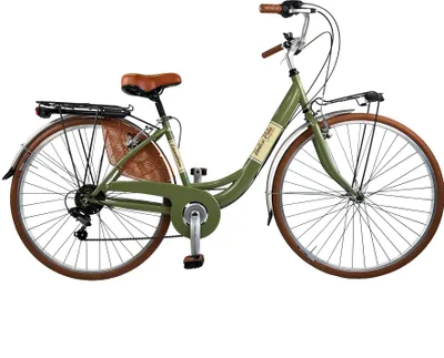 Immagine prodotto di Bicicletta da città Dolce Vita by Canellini VENERE 28" con cesto - Verde Oliva
