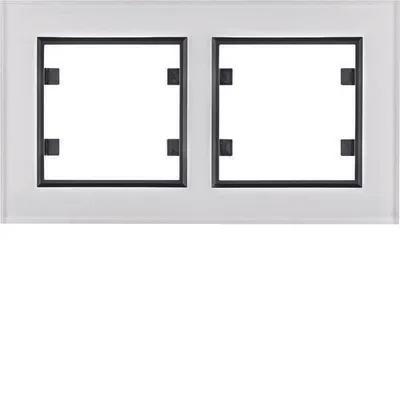 Produktbild von HAGER lumina passion Zweifachrahmen horizontal Glas weiß WL9220