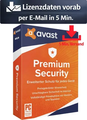 Produktbild von Avast Premium Security (1 PC - 1 Jahr) ESD Antivirus Sicherheit 5 Min. Versand als Download per Mail
