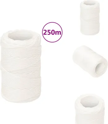 Zdjęcie produktu dla vidaXL Lina do łodzi biała 2 mm 250 m polipropylen - Liny