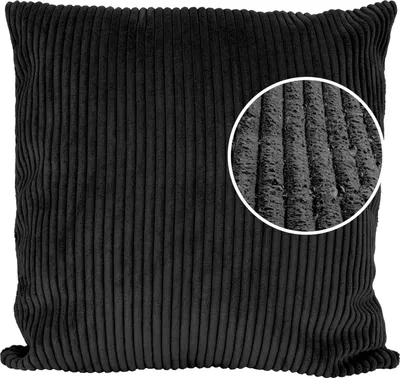 Produktbild von Dekokissen Kissenhülle mit Reißverschluss Kissenbezug Cordsamt Kissenbezug Schwarz 40x40cm ohne Füllung