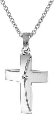 trendor 35864 Damen-Halskette mit Kreuz-Anhänger 925 Silber 1