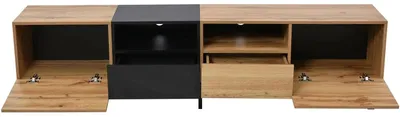 Obrázek produktu pro TV skříňka – TV stolek – skandinávský design – dřevěný rám – velký úložný prostor – robustní konstrukce – 190 × 48 × 38 cm – hnědá