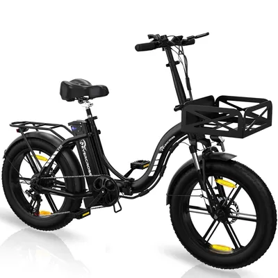 Produktbild von EVERCROSS TECH EK6 Faltbares Elektrofahrräder, 20" x 4,0 Breiten Reifen, mit 7 Gang Getriebe, 48V 15AH Akku, 90KM, 25Km/h, Doppelstoßdämpfern E-Bike