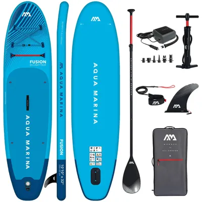 Produktbild von Aqua Marina Fusion SUP Board 330 cm aufblasbar – Blau + E-Pumpe 12V PBG 6