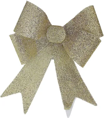 Produktbild von Schleife aus Kunststoff  in Glitzeroptik 14 x 17 cm - 8 Stück GOLD