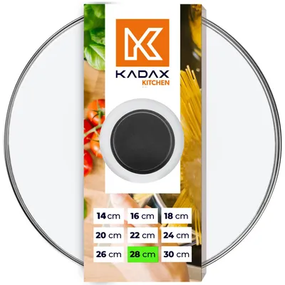 Produktbild von KADAX Glasdeckel mit schwarzem Silikongriff "Tolfa", hitzebeständiger Topfdeckel, 28 cm