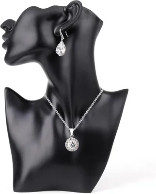 Productafbeelding van Sieraden display stand - Mannequin earring stand - Zwarte hars hanger - Ketting - Oorbellen - Ringen