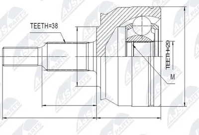 Produktbild von NTY Gelenksatz Antriebswelle Radseitig für VW Transporter V Bus (7HB, 7HJ, 7EB, 7EJ, 7EF, 7EG, 7HF, 7EC) NPZ-VW-033