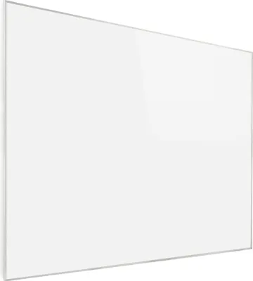 A white infrared heater is shown from a diagonal angle against a white background.