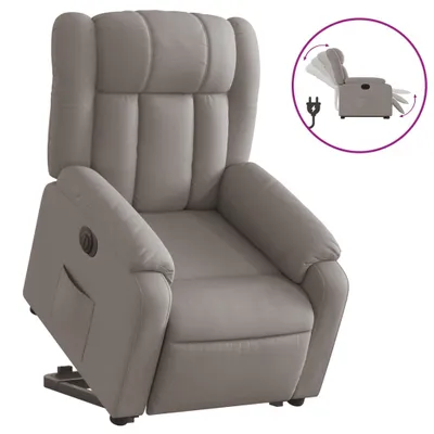 Image de vidaXL Fauteuil relax avec releveur électrique Taupe Tissu
