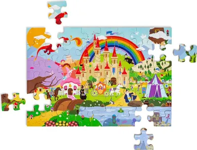 Produktbild von BigJigs Fantasy Bodenpuzzle - Kinderpuzzle 48 Teile Karton