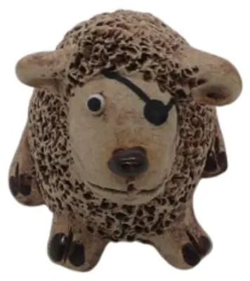 Produktbild von Handgefertigte Dekofigur Schaf aus Steinzeug, Braun, 8 cm Höhe