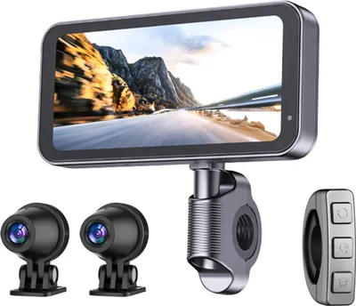 Obrázek produktu pro SJCAM RD10 přední a zadní kamera na motorku s 6,25" IPS monitorem, duální kamera na motorku 1080P, široký úhel záběru 137 ‰, připojení 5G WiFi, nahrávání ve smyčce, noční vidění, vodotěsnost IP67, s dálkovým ovládáním