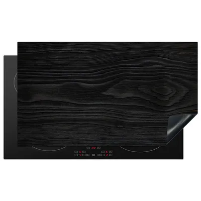 Obrázok produktu pre KitchenYeah® Kryt na sporák čierny - vzhľad dreva, 91x52cm, kuchynská dekorácia, keramický kryt na varnú dosku, krycia doska na varnú dosku