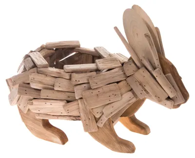 Immagine prodotto di Contenitore in Legno a Forma di Coniglio H 35 cm