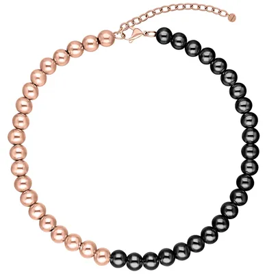 Produktbild von Wildcat Halskette - Bubble Kette  - Roségold/Schwarz - Chirurgenstahl 316L - wasserfest, langlebig, hautverträglich, Roségold/Schwarz
