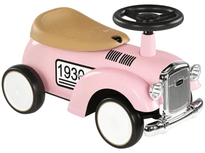 Image de Voiturette électrique pour enfants - Voiture à pédales, 4 roues, 58x27x35 cm, avec klaxon et espace de rangement, pour une utilisation intérieure et extérieure - Rose