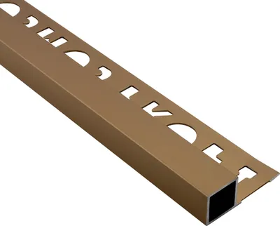 Produktbild von Alu Vierkant Quadrat Profil Fliesenschiene Schiene gold matt L270cm H10mm
