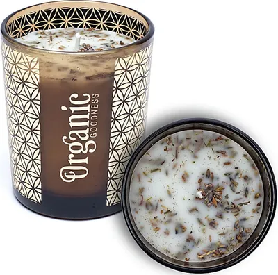 Produktbild von Organic Goodness Duftkerze Salbei und Lavendel – Packung mit 6 Stück – 200 g