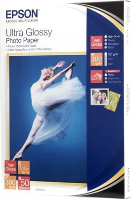 Zdjęcie produktu dla Epson Ultra Glossy Photo Paper - 13x18cm - 50 Arkuszy, Połysk, 300 g/m², 50 ark., - Expression Premium XP-900 - Expression Premium XP-830 - Expression Premium XP-820 - Expression..., 130 mm, 180 mm