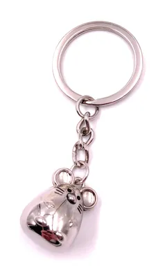 Image de Onwomania Porte-clés Grosse souris mignon pendentif argent Keychain