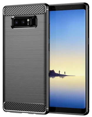 Zdjęcie produktu dla Techsuit Carbon Silicone silikonowe etui do Samsung Galaxy Note 8 – czarne