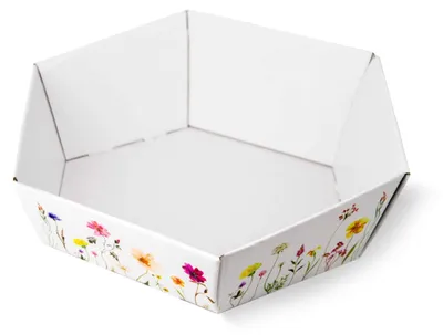 Imagen del producto de 10 unidades de cestas de Pascua hechas de cartón hexagonal, ideales para embalaje de regalos