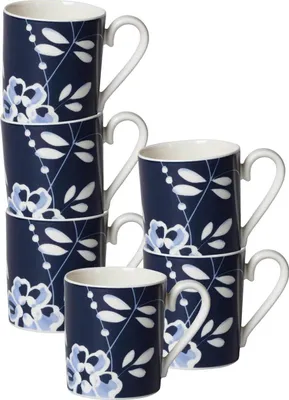 Obrázok produktu pre Villeroy & Boch Vieux Luxembourg Brindille hrnček na kávu modrý 250 ml sada 6 ks - DS