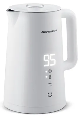 Wasserkocher 1,7 L, Edelstahl, Touchpanel, Temperaturwahl, 2200 W, weiß