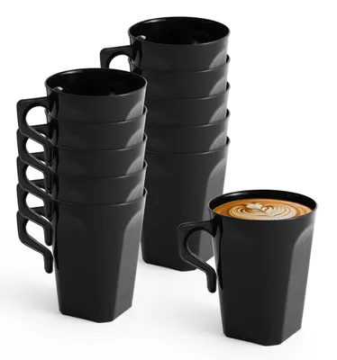 50 Kunststoff-Kaffeebecher 240 ml stapelbar wiederverwendbar