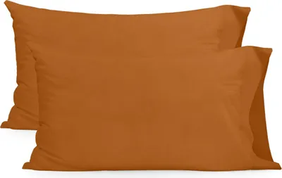 Produktbild von Basic Kissenbezug Terrakota 50x75 cm (x2) 100% Baumwolle Hergestellt in Europa