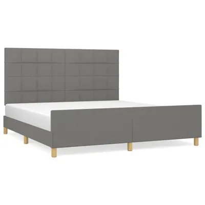 Produktbild von vidaXL Bettgestell ohne Matratze Dunkelgrau 160x200 cm Stoff